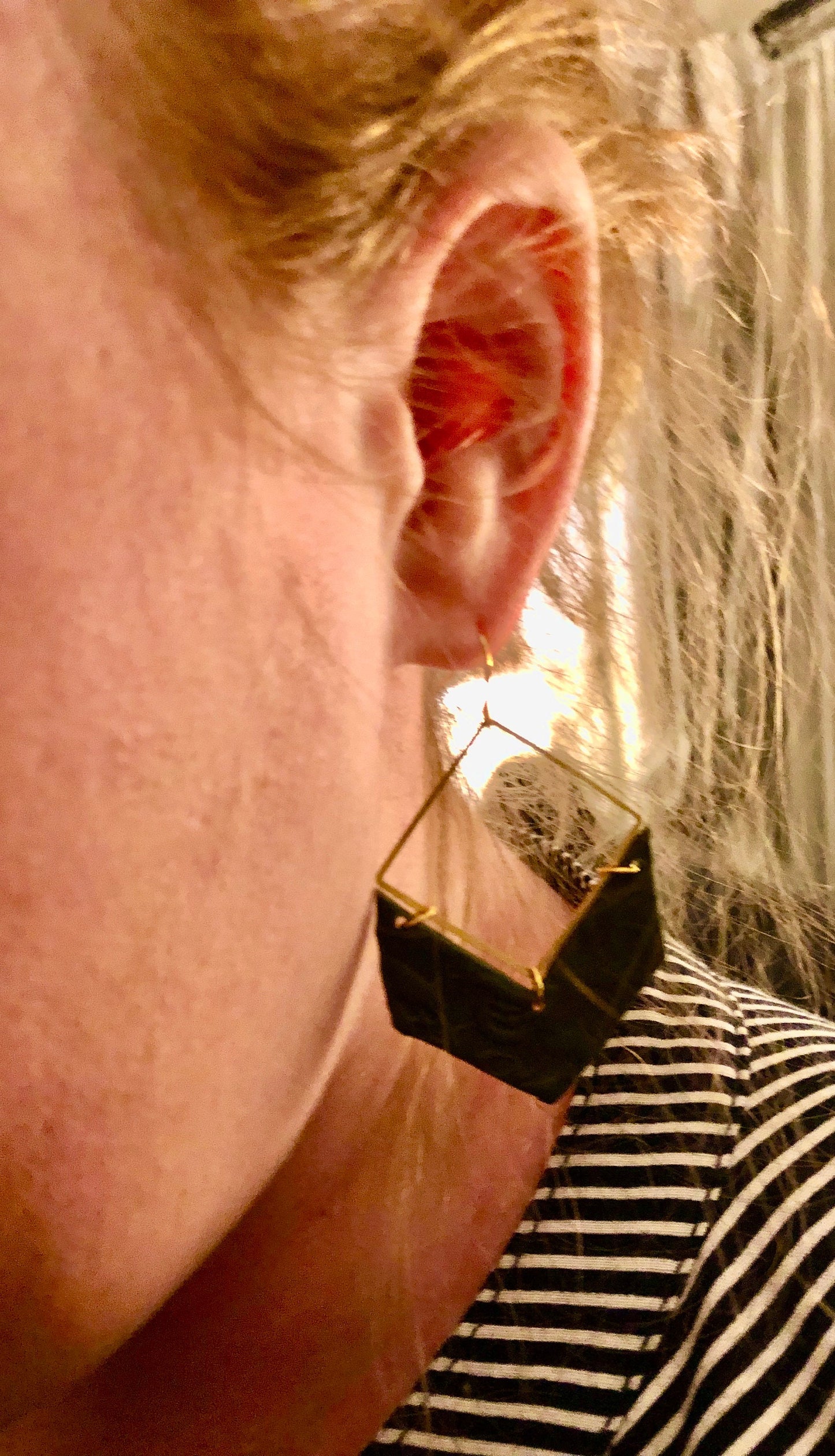 Olive Green clay earrings handmade Modern textured Lightweight dangle gold hardware The Nikki