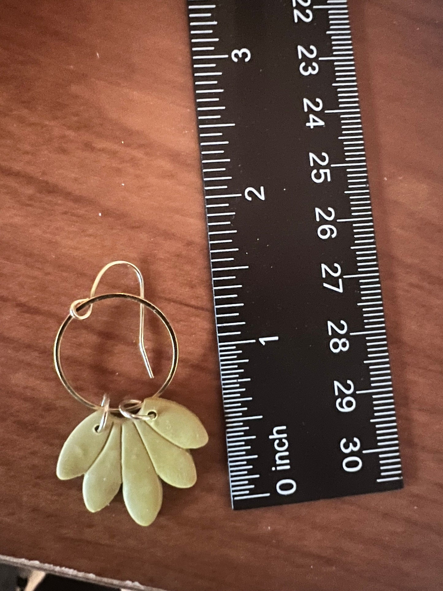Apple Green daisy petal clay earrings floral petite dangle drop yellow green delicate gift idea for her The Daisy
