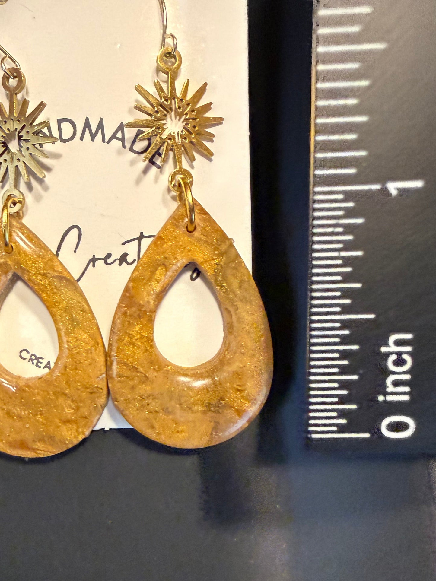 tan brown marble clay earrings handmade lightweight jewelry tan brown beige geometric edgy modern clay earring trendy bold statement funky jewelry gift for stylish woman