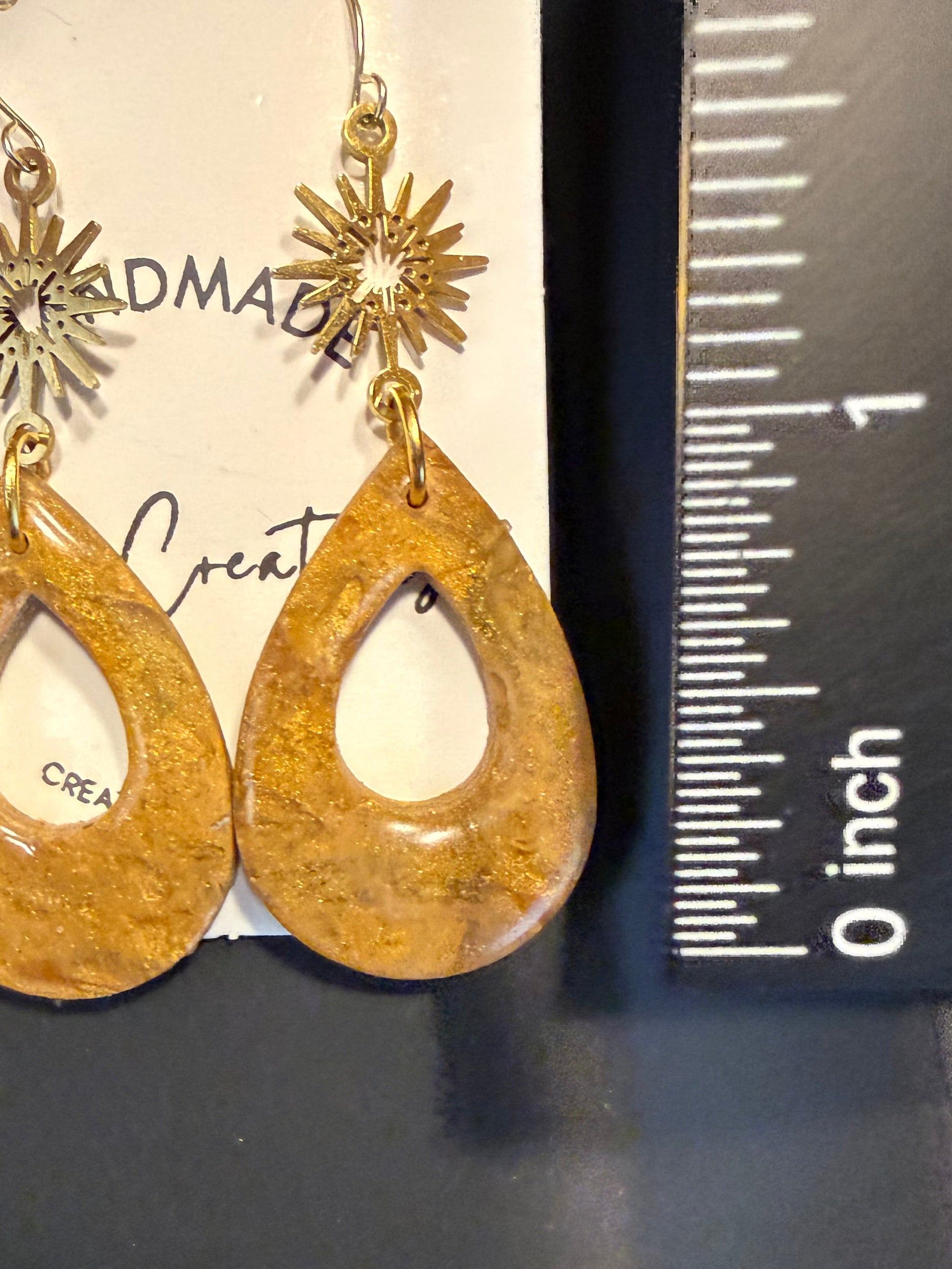 tan brown marble clay earrings handmade lightweight jewelry tan brown beige geometric edgy modern clay earring trendy bold statement funky jewelry gift for stylish woman