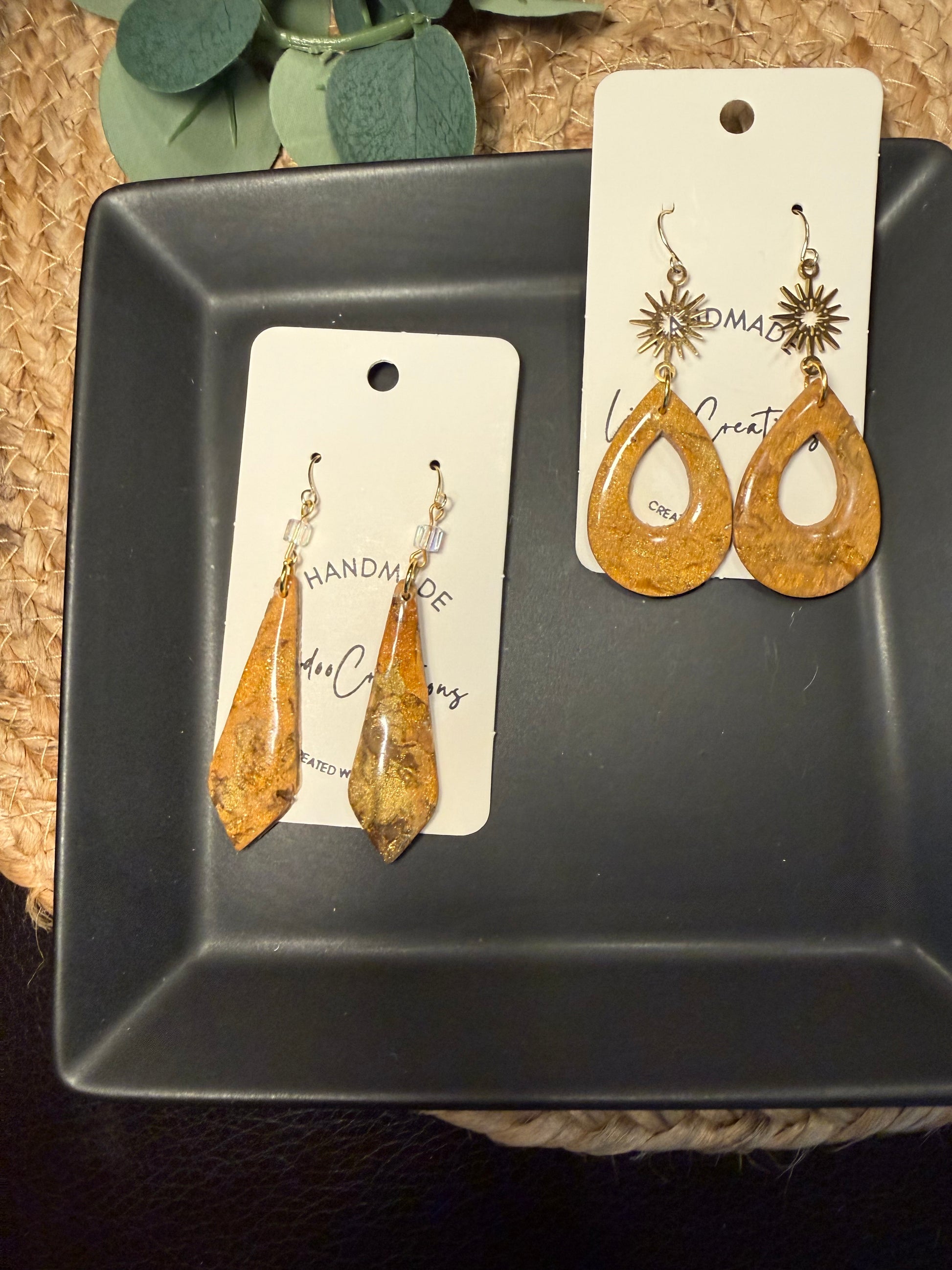 tan brown marble clay earrings handmade lightweight jewelry tan brown beige geometric edgy modern clay earring trendy bold statement funky jewelry gift for stylish woman