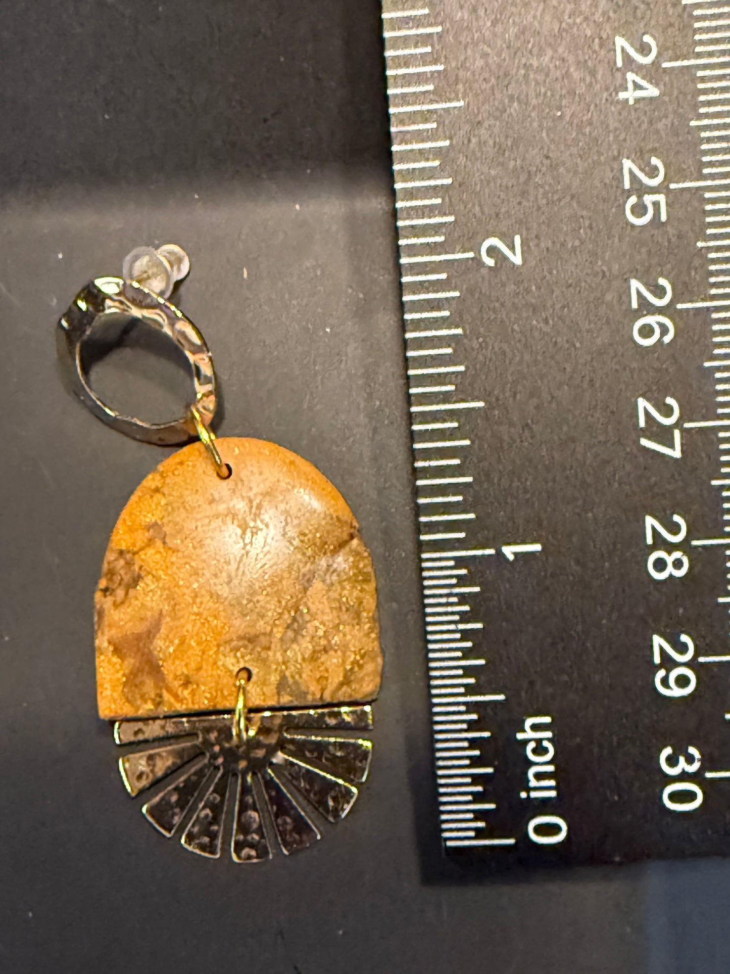 tan brown marble clay earrings handmade lightweight jewelry tan brown beige natural stone geometric edgy modern clay earring trendy bold statement funky jewelry gift for stylish woman