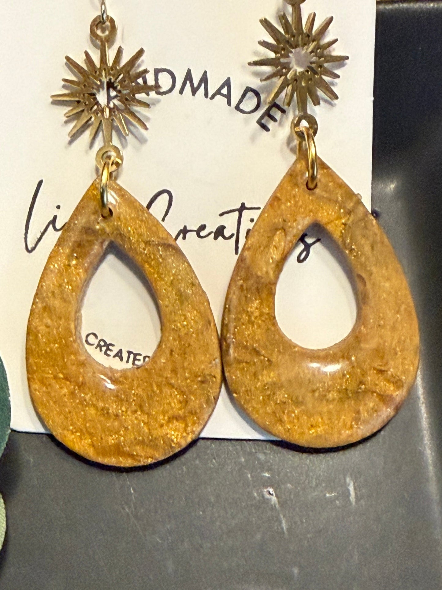 tan brown marble clay earrings handmade lightweight jewelry tan brown beige geometric edgy modern clay earring trendy bold statement funky jewelry gift for stylish woman
