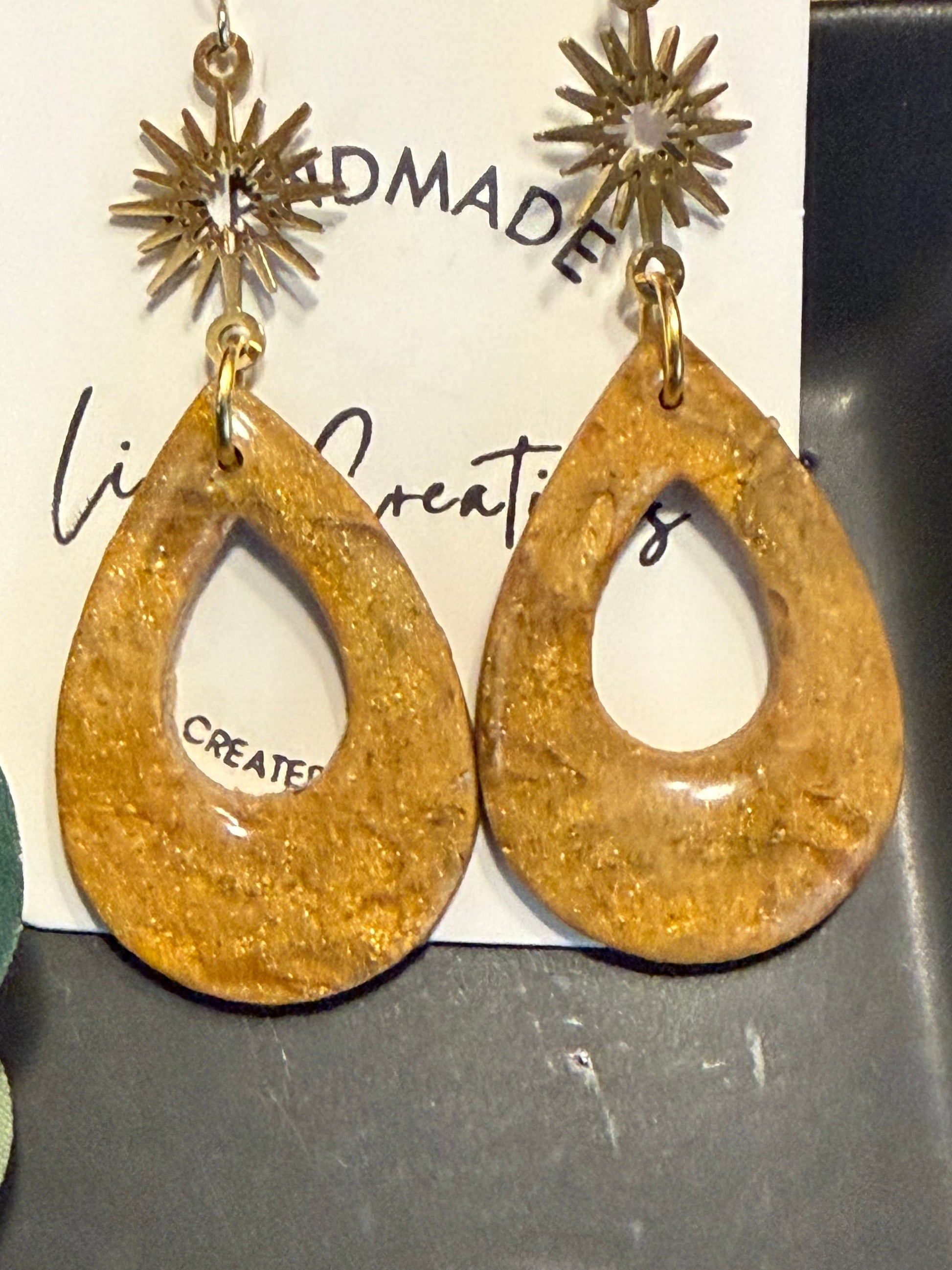 tan brown marble clay earrings handmade lightweight jewelry tan brown beige geometric edgy modern clay earring trendy bold statement funky jewelry gift for stylish woman
