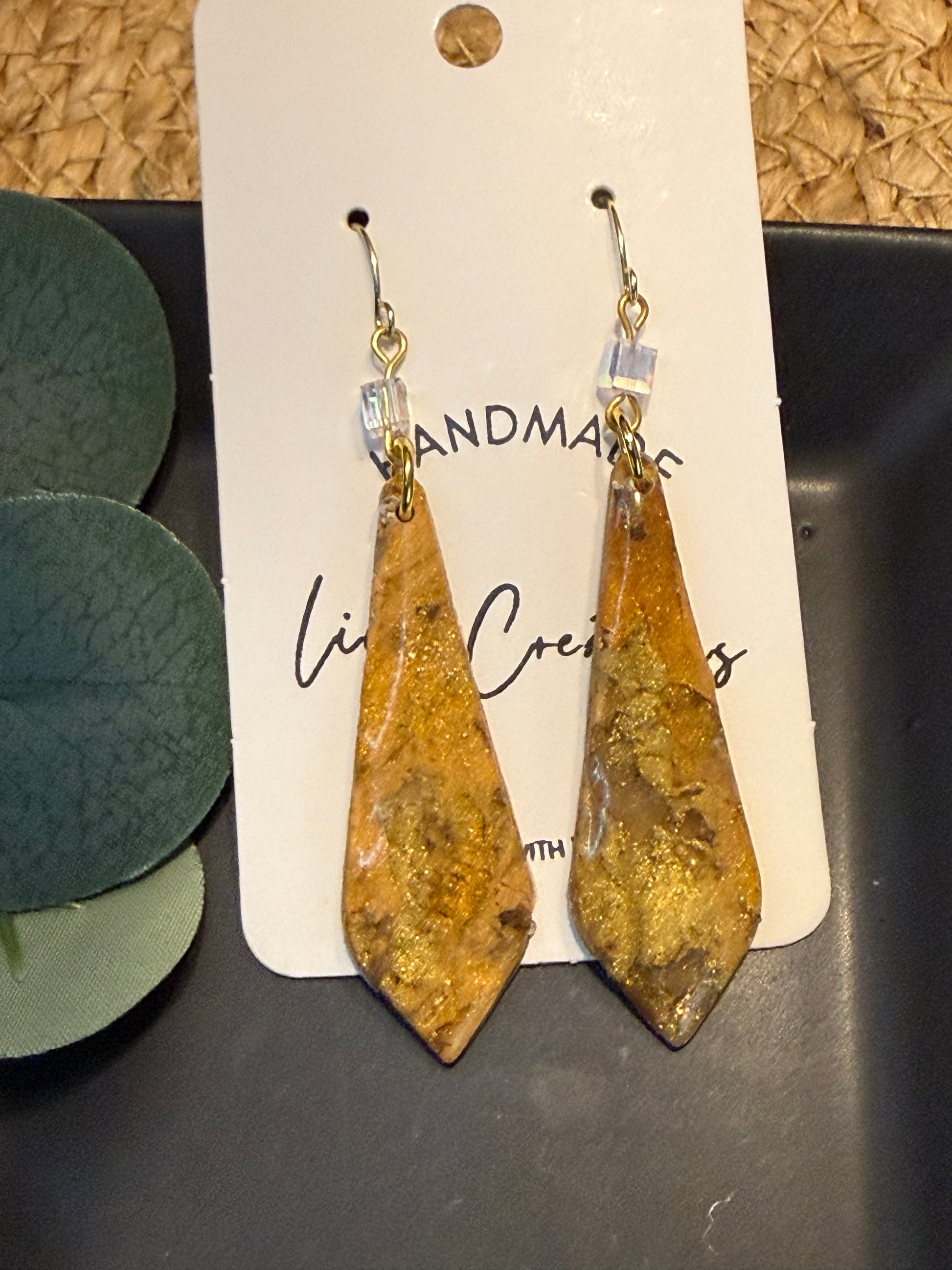 tan brown marble clay earrings handmade lightweight jewelry tan brown beige natural stone geometric edgy modern clay earring trendy bold statement funky jewelry gift for stylish woman