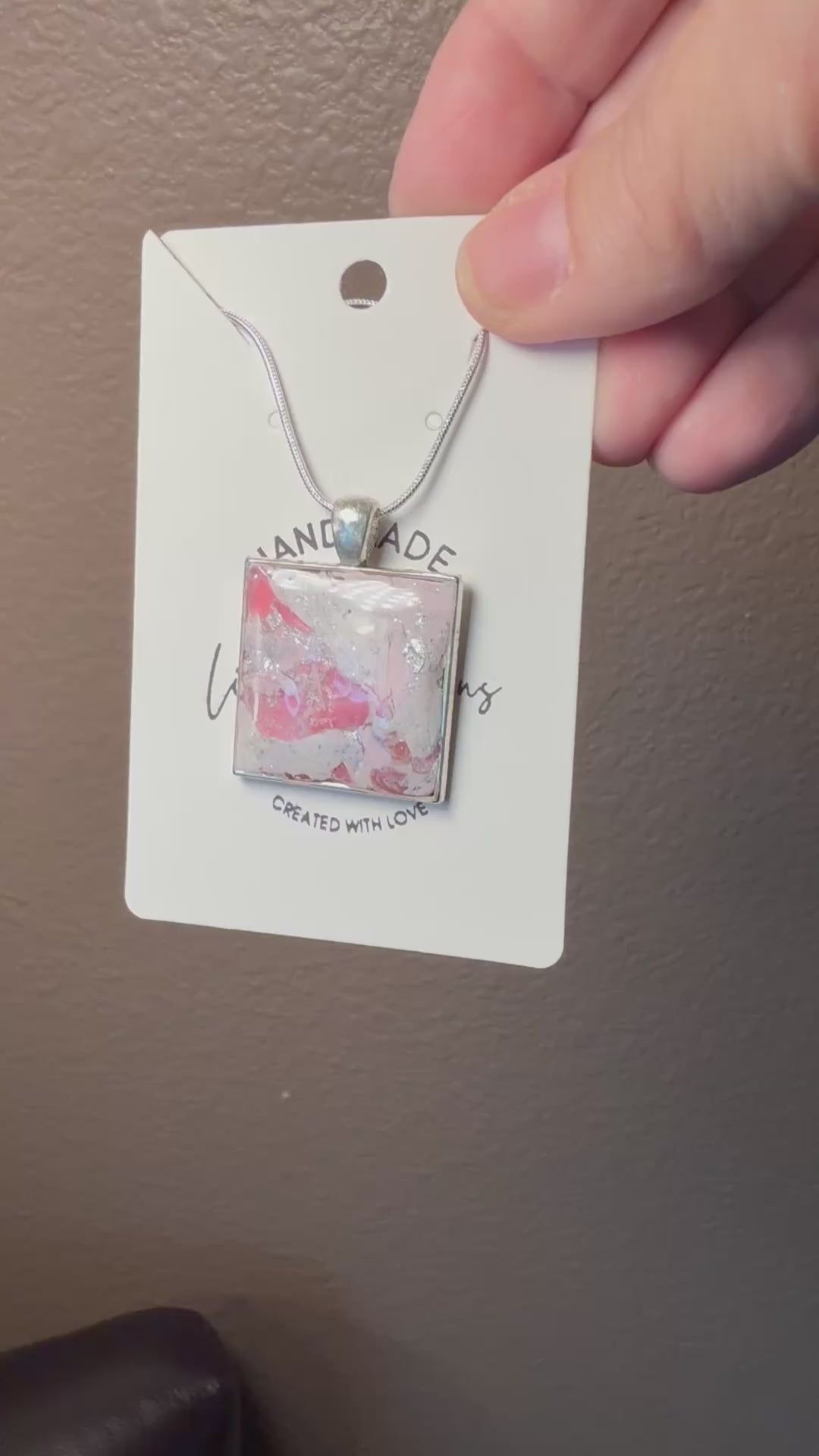 pink marble polymer clay earrings lightweight handmade stylish gift for her silver accents crystal bead accent silver wire hooks