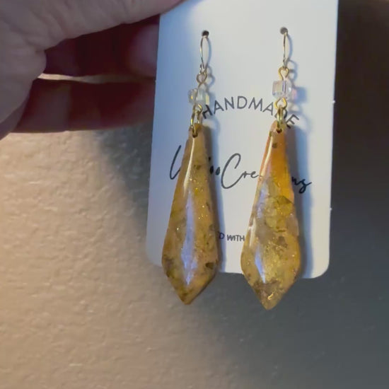 tan brown marble clay earrings handmade lightweight jewelry tan brown beige natural stone geometric edgy modern clay earring trendy bold statement funky jewelry gift for stylish woman